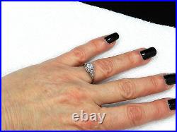 Antique 18kt White Gold Diamond Engagement Wedding Ring