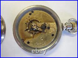 Antique Coin Silver AM WATCH CO. Waltham pocket watch 18 S railroad Railway