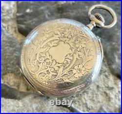 Antique Georges FAVRE JACOT Locle Argent 84/0.875 Vieux Ancre montre de poche