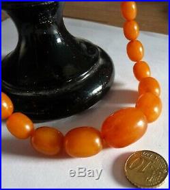 Antique Natural Amber Baltic Beads Neklace Collier Ancien Perles Ambre Veritable
