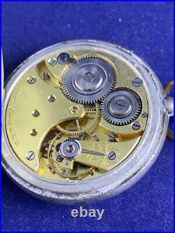 Antique Perfecta 800 Argent Montre de poche montre de précision à d'or RARE