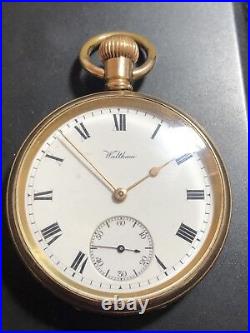 Antique Plaqué Or WALTHAM montre de poche