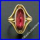 Antique-Victorian-10k-or-Jaune-allonge-ovale-Buff-Top-Red-Stone-Open-Ring-01-swfn