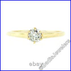 Antique Victorian or 14k 0.36 ct old mine cut Diamond Solitaire Engagement Ring