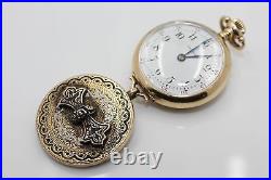 Antique Waltham 14k Yellow Gold Lapel Pocketwatch circa 1870