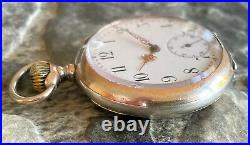 Antique la HEUTTE argent 0.800 Vieux Ancre pocket watch 15 jewels