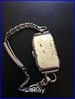 Antique montre-bracelet Elgin Art Déco des années 1920 pour femmes étui bracelet en acier inoxydable
