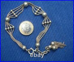 B31 Bracelet Ancien Chaine Montre Breloque Ancien Argent Massif Lot Bijou