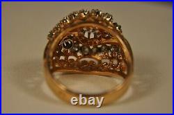 BAGUE ANCIEN OR MASSIF 18K PLATINE DIAMANTS 1ct ANTIQUE DIAMOND SOLID GOLD RING