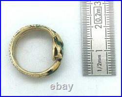 BAGUE ANCIENNE SERPENT ÉMAIL OR JAUNE 750/°°° Vintage snake Ring georgian