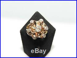 BAGUE OR Jaune 750°/°° 18K 7 Diamants, 1 carat 11 gr Bijou Ancien