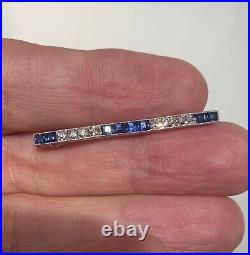 BROCHE ancienne Saphirs Diamants en Platine /Sapphire Diamonds Brooch Platinium