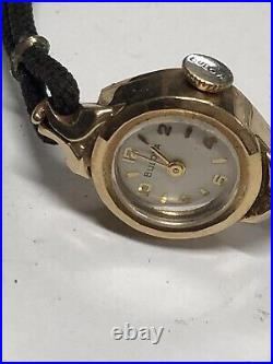 BULOVA 14k or Jaune Femmes Vintage montre-bracelet 10.1 g (GS)