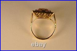 Bague Ancien Or Massif 18k Amethyste Antique Solid Gold Amethyst Ring