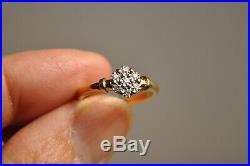 Bague Ancien Or Massif 18k Diamants Vintage Diamonds Solid Gold Ring 2,6 Gr