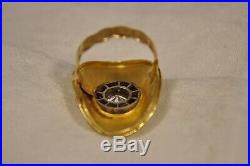 Bague Ancien Or Massif 18k Email Antique Solid Gold Ring 6,9gr