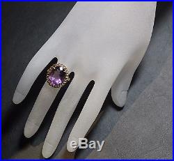 Bague Ancienne Amethyste 6.50 Cts Or Jaune 750/000