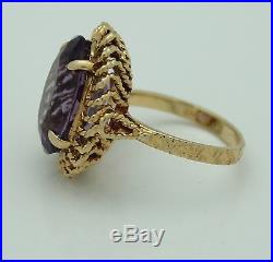 Bague Ancienne Amethyste 6.50 Cts Or Jaune 750/000