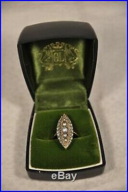 Bague Ancienne Art Nouveau Or 18k Diamants Antique Solid Gold Diamonds Ring