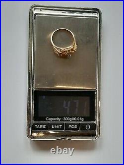 Bague Ancienne Or jaune 18K 750 DIAMANT T57 Gold Ring Diamond