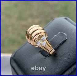 Bague TANK ancienne Or 18k 750 Antique gold ring 1950 Art Deco