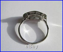 Bague Tank ancienne Art Déco Diamants Or blanc 18 carats gold ring 750