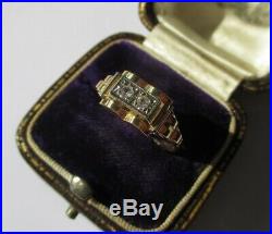 Bague Tank ancienne Art Déco Or 18 carats French gold ring 750