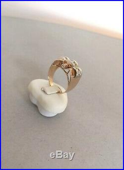 Bague Tank ancienne / Diamants taille Rose / OR 2 tons 18k /18 carats / 750/1000