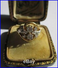 Bague Toi et Moi ancienne XIX ème diamants en or 18 carats 750 bicolore