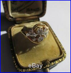 Bague Toi et Moi ancienne XIX ème diamants en or 18 carats 750 bicolore