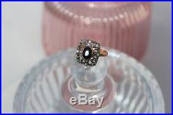 Bague ajustable argent or rose en Saphir Perles Style ancien NEUF Ring