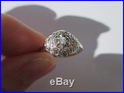 Bague ancienne Art Déco Diamant Or blanc 18 carats Gold ring 18K 750