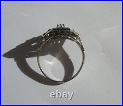 Bague ancienne Art Déco Diamants or blanc 18 carats et platine French ring 750