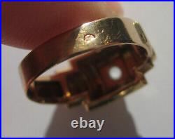 Bague ancienne Art Déco pierre blanche Or rose 18 carats French gold ring 750