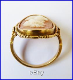 Bague ancienne OR massif 18k+ camée Bijou ancien gold ring
