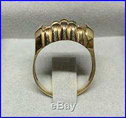 Bague ancienne TANK Or Rose 1950 Godrons 18K 750 Vintage gold ring Art Deco