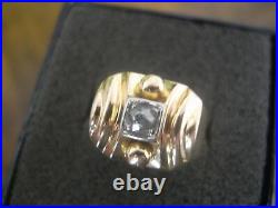 Bague ancienne années 30/40 et diamant en or 18 carats taille 52