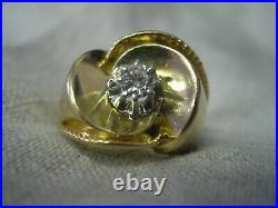 Bague ancienne années 40 en or 18 carats et diamants taille 54