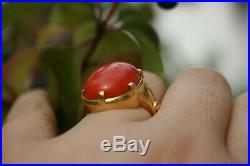 Bague ancienne corail or 18 carats