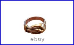 Bague ancienne en argent 18 carats taille 10 Italie bijou plaqué or du Japon