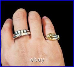 Bague ancienne en argent 18 carats taille 10 Italie bijou plaqué or du Japon