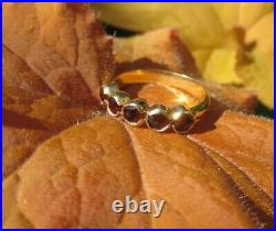 Bague ancienne jonc jarretière grenat Or rose massif 18 carats gold ring 750