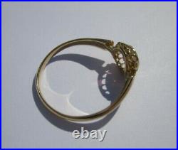 Bague ancienne très beau grenat or massif 18 carats French gold ring 750