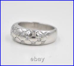 Bague bracelet de mariage en diamant or blanc 14 carats antique avec diamants