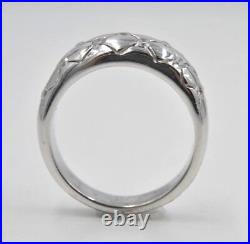 Bague bracelet de mariage en diamant or blanc 14 carats antique avec diamants