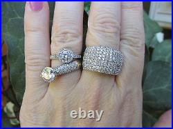 Bague bracelet halo diamant pavé blanc 14 carats personnalisée vintage antique Repica NEUF