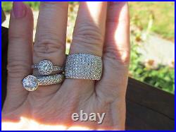 Bague bracelet halo diamant pavé blanc 14 carats personnalisée vintage antique Repica NEUF