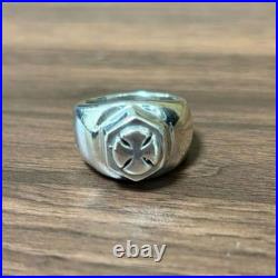 Bague croix en fer argent 925 25 g gros 14 bijoux anciens indiens du Japon