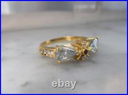 Bague de fiançailles en or jaune 14 carats 1,60 ct bleu clair diamant