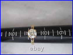 Bague de fiançailles plaquée or jaune 14 carats 1,50 ct 7,5 mm diamant blanc cassé